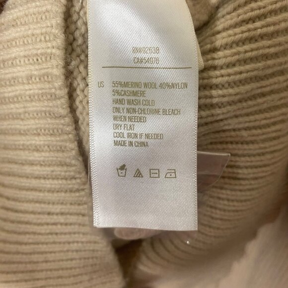 Fossil Merino Wool Cashmere Button Up Cardigan Sweater Womens Size S Beige Neutr - Picture 3 of 8